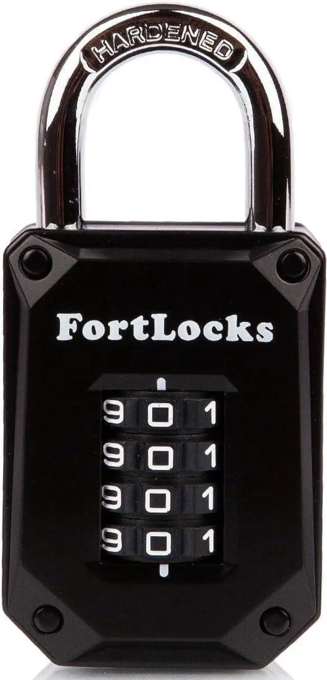 Main image of Gym Locker Lock, 4-Digit Indoor & Outdoor Combination Padlock