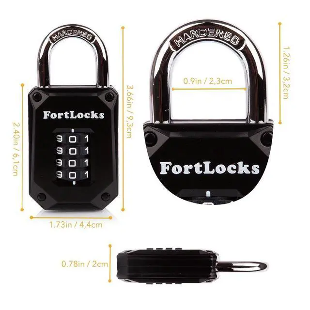 Alt view image 3 of 4 - Gym Locker Lock, 4-Digit Indoor & Outdoor Combination Padlock