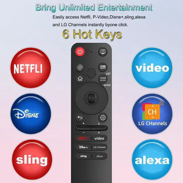 Alt view image 4 of 6 - for LG TV Remote, Replacement for 2019-2025 LG Smart TV Remote Control