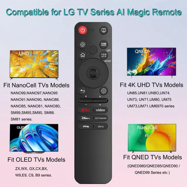 Alt view image 3 of 6 - for LG TV Remote, Replacement for 2019-2025 LG Smart TV Remote Control