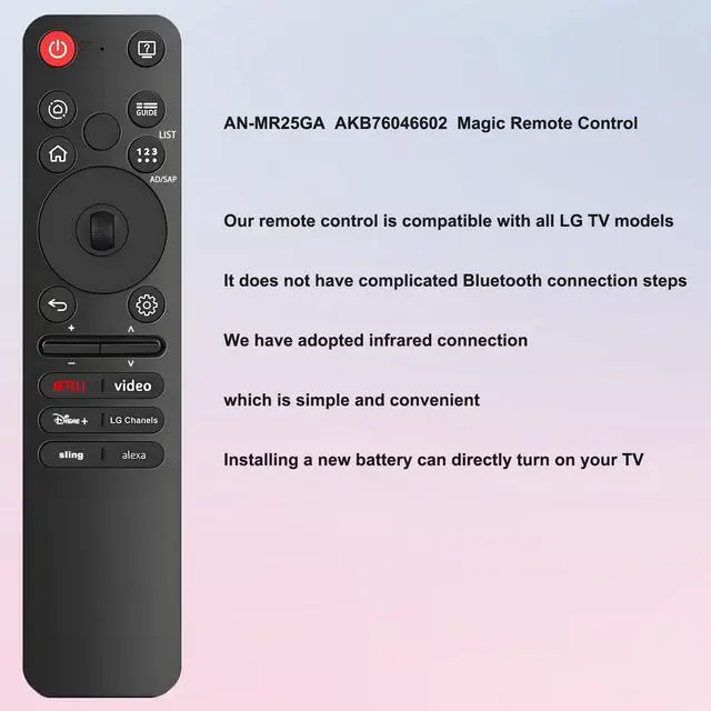 Alt view image 6 of 6 - for LG TV Remote, Replacement for 2019-2025 LG Smart TV Remote Control