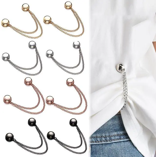 Main image of Multi-Function Clothing Clips - Magnetic Hem Clips for Shirts & Light Hems, No-Pin Styling Clip for Scarf, Shawl & Cardigan (8 Pack)