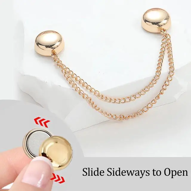 Alt view image 2 of 7 - Multi-Function Clothing Clips - Magnetic Hem Clips for Shirts & Light Hems, No-Pin Styling Clip for Scarf, Shawl & Cardigan (8 Pack)