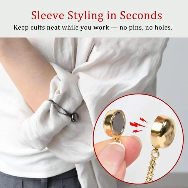 Alt view image 3 of 7 - Multi-Function Clothing Clips - Magnetic Hem Clips for Shirts & Light Hems, No-Pin Styling Clip for Scarf, Shawl & Cardigan (8 Pack)
