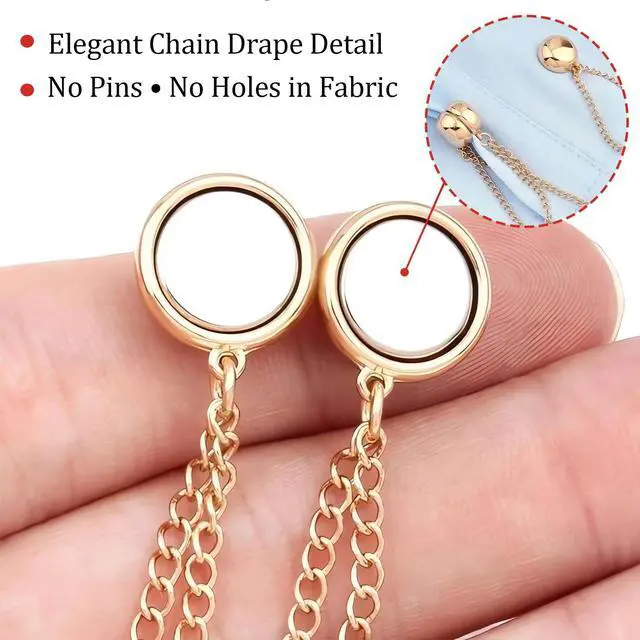Alt view image 5 of 7 - Multi-Function Clothing Clips - Magnetic Hem Clips for Shirts & Light Hems, No-Pin Styling Clip for Scarf, Shawl & Cardigan (8 Pack)
