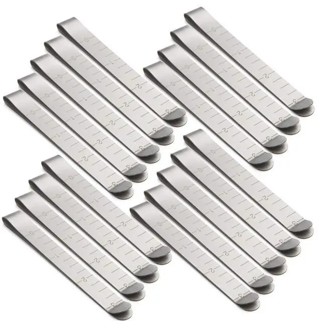 Alt view image 5 of 7 - Set of 20 Stainless Steel Hemming Clips 3 Inches Measurement Ruler