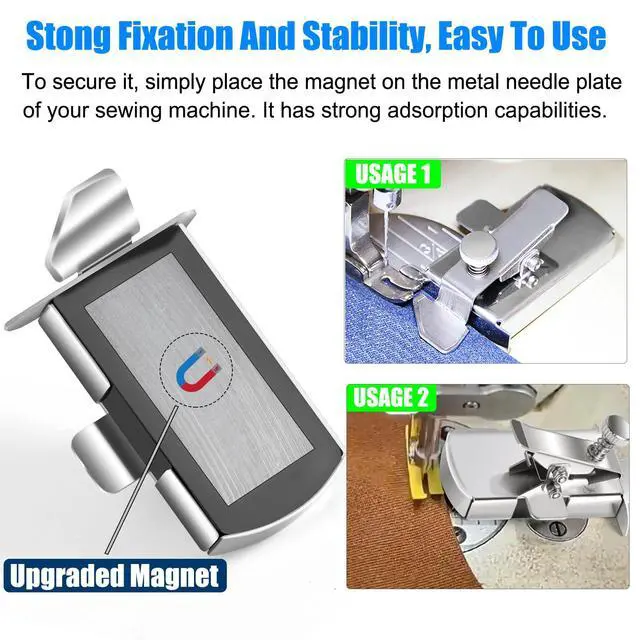 Alt view image 4 of 7 - Upgraded Magnetic Seam Guide for Sewing Machine, Magnetic Seam Guide with Clip, Universal Seam Guide, Hemmer Guide, Multifunctional Hem Guide for Sewing Machine, Sewing Supplie Accessories