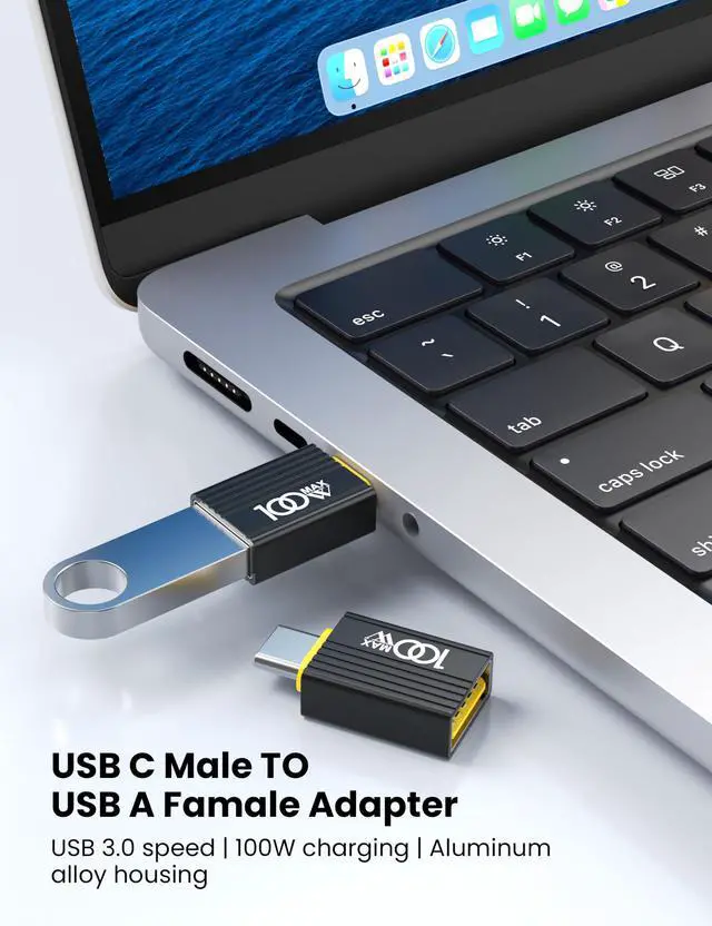 Alt view image 2 of 6 - USB to USB C Adapter 10Pack,USBC Male to A Female OTG Adapter,Black