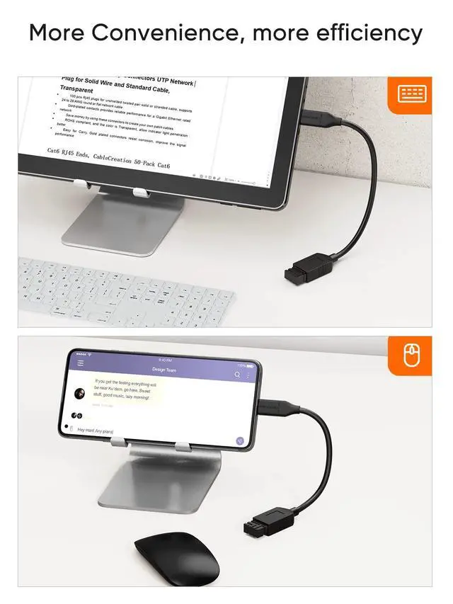 Alt view image 4 of 6 - USB-C to USB 3.0 Female Adapter 0.5FT,TypeC to TypeA OTG Cord