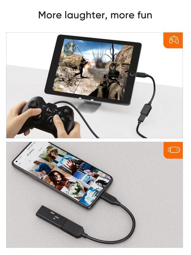 Alt view image 5 of 6 - USB-C to USB 3.0 Female Adapter 0.5FT,TypeC to TypeA OTG Cord