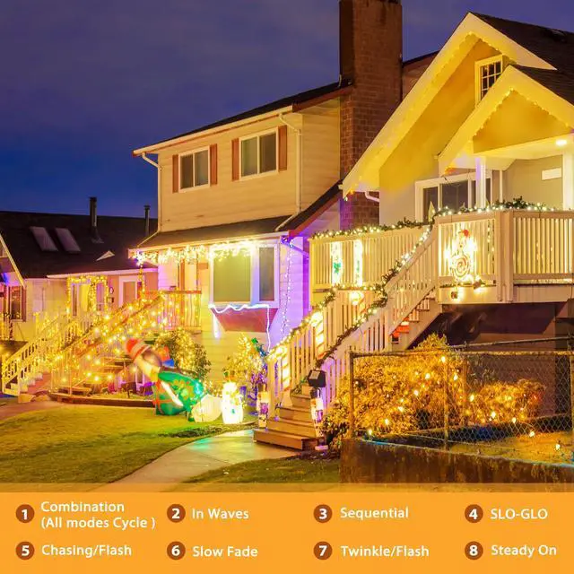 Alt view image 3 of 7 - Extra-Long Solar Fairy Lights Outdoor Waterproof, 2 Pack 112Ft 300LED 8 Modes Solar Powered String Lights, Copper Wire Twinkle Lights for Outside Party Yard Easter Decor(Warm White)