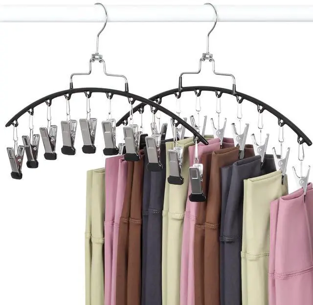Main image of 2 Pack Leggings Hanger for Closet, 20 Clips 360° Swivel Hook Legging Organizer Space Saving for Leggings Shorts Pants Skirt Jeans Bra Tank top Underwear for Closet CT80B