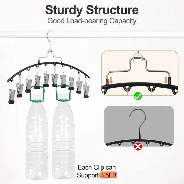 Alt view image 4 of 7 - 2 Pack Leggings Hanger for Closet, 20 Clips 360° Swivel Hook Legging Organizer Space Saving for Leggings Shorts Pants Skirt Jeans Bra Tank top Underwear for Closet CT80B