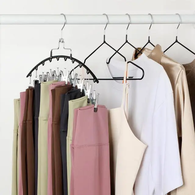 Alt view image 5 of 7 - 2 Pack Leggings Hanger for Closet, 20 Clips 360° Swivel Hook Legging Organizer Space Saving for Leggings Shorts Pants Skirt Jeans Bra Tank top Underwear for Closet CT80B