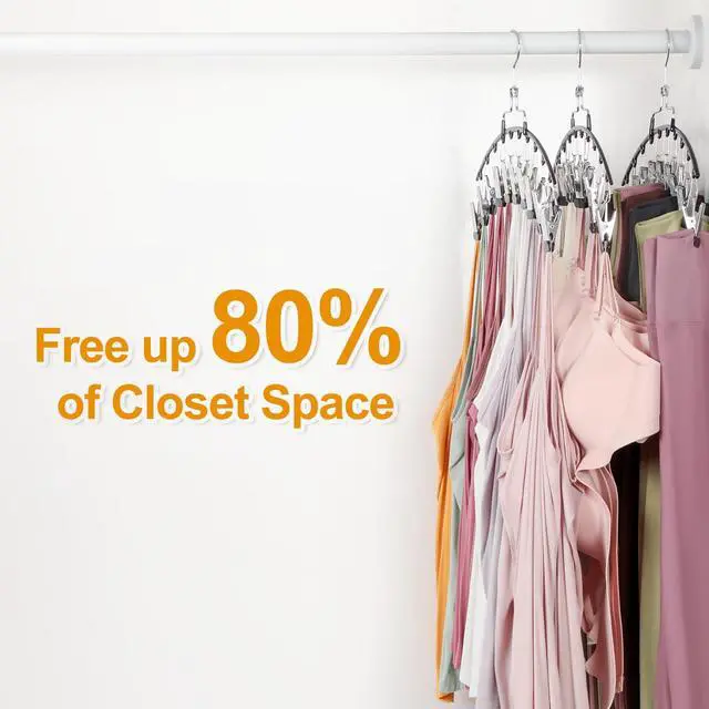 Alt view image 3 of 7 - 2 Pack Leggings Hanger for Closet, 20 Clips 360° Swivel Hook Legging Organizer Space Saving for Leggings Shorts Pants Skirt Jeans Bra Tank top Underwear for Closet CT80B