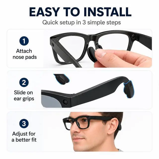 Alt view image 6 of 6 - with Ray-Ban Meta Wayfarer Eyeglass Nose Pad