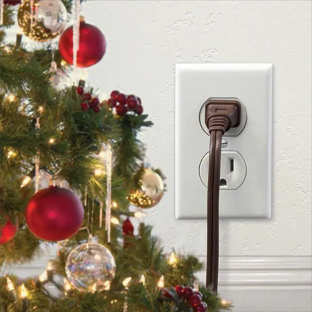Alt view image 5 of 5 - 2-Pack 6 ft 3 Outlet Indoor Extension Cord, 16/2 SPT-2, Brown, 2 Prong Polarized Plug, Safety Plug Cap Included, for Homes, Kitchens and Offices, DCIC-00352P-DC