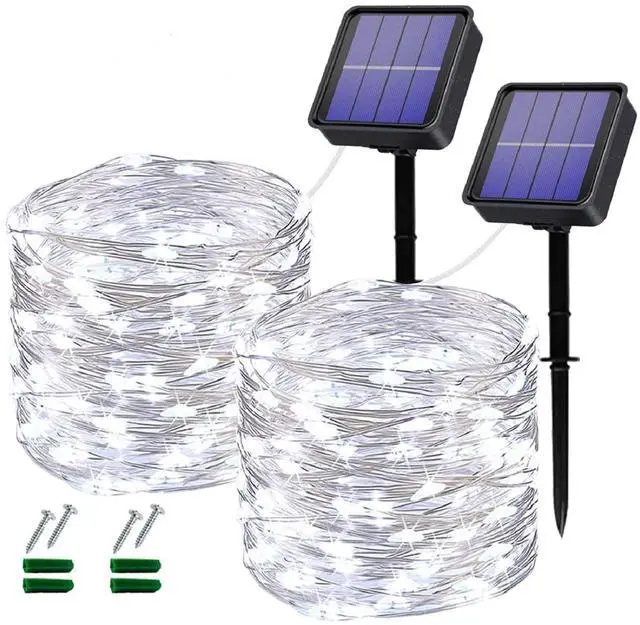 Main image of Solar String Lights for Outside,2 Pack Total 240LED Solar Lights Outdoor Waterproof 24M/80Ft 8 Modes Outdoor Copper Wire Fairy Light Patio Decor Light,Yard,Porch Hanging Lightst (White)