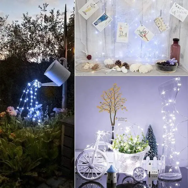 Alt view image 6 of 6 - Solar String Lights for Outside,2 Pack Total 240LED Solar Lights Outdoor Waterproof 24M/80Ft 8 Modes Outdoor Copper Wire Fairy Light Patio Decor Light,Yard,Porch Hanging Lightst (White)