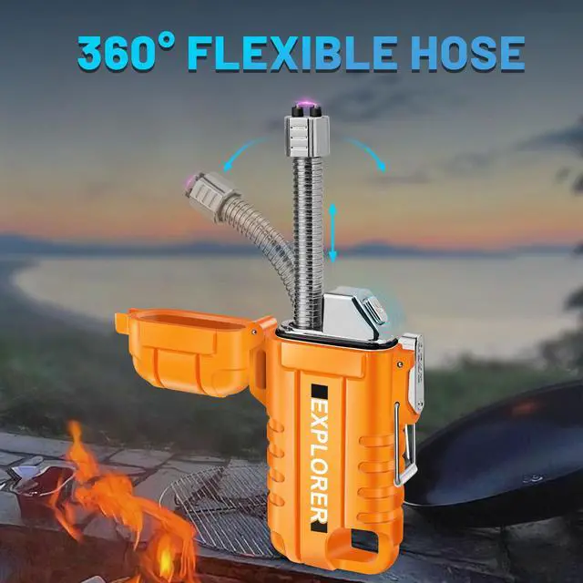 Alt view image 7 of 7 - USB C Rechargeable Lighter, 360° Flexible Neck, Wind & Water Proof, Electric Arc Lighters for Candle, Camping