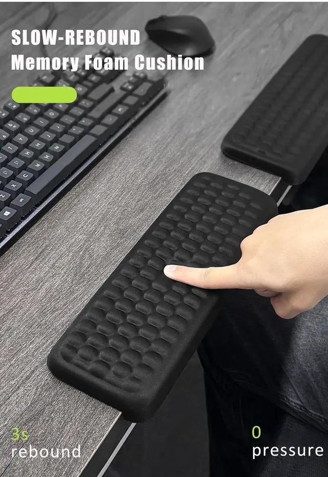 Alt view image 6 of 7 - 2Pcs L-Shaped Arm Rest for DeskErgonomic Keyboard Elbow Pads,Black