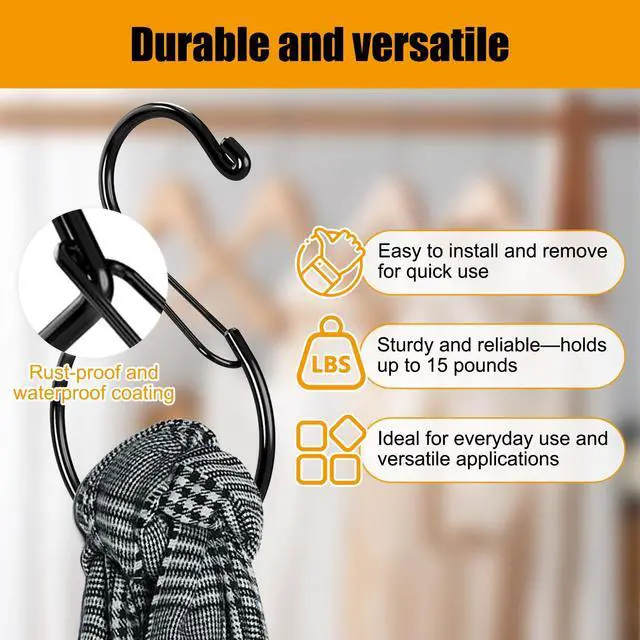 Alt view image 5 of 7 - 4 Pack Belt Hanger for Closet, Heavy Duty Metal Belt Organizer with S Hooks, Rustproof Tie Rack for Belts, Ties, Scarves, Bags & Accessories, Space Saving Closet Organizer