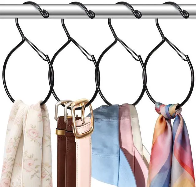 Main image of Belt Hanger for Closet, Great Space Saving Belt Hanger, Durable and Sturdy Steel Material, Smooth & Burr-Free Surface, Easy to Use, Multipurpose Closet Hangers for Storing Ties, Scarfs, Hats, 4 Pack