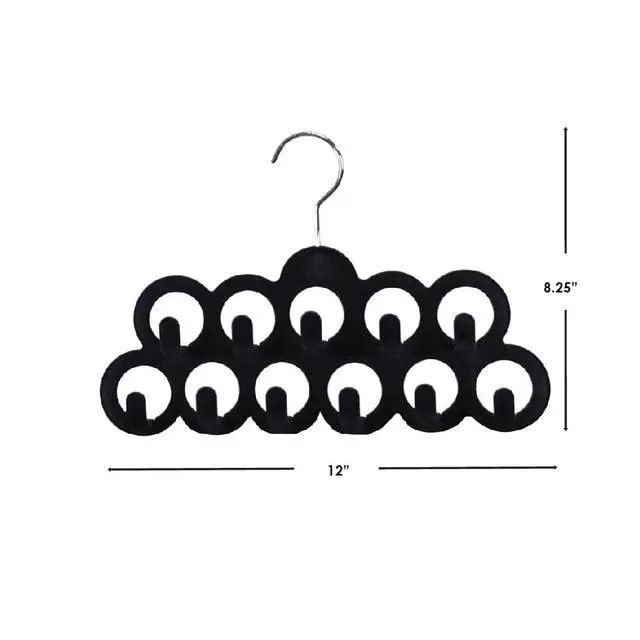Alt view image 7 of 7 - Storage Organizer for Closet (Pack of 3), Black | by Home Basics | Scarf Holder for Scarves and Ties | Slim Scarf Hangar Useful for Belts and Jewelry