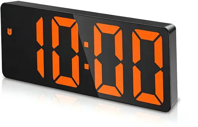 Main image of Digital Alarm Clock, LED Clock for Bedroom, Electronic Desktop Clock with Temperature Display, Adjustable Brightness, Voice Control, 12/24H, 6.3" Large Display for Home, Bedroom, Office