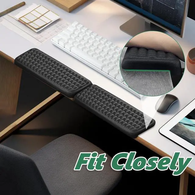 Alt view image 4 of 7 - L-Shaped Desk Elbow Pads 2-Pack, Memory Foam Ergonomic Edge Cushion