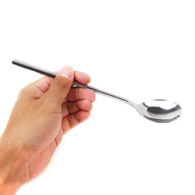 Alt view image 4 of 7 - Korean Chopstick and Spoon Set, Long Handle Stainless Steel Soup Spoon and Chopsticks, Dishwasher Safe, Set of 3. (Silver)