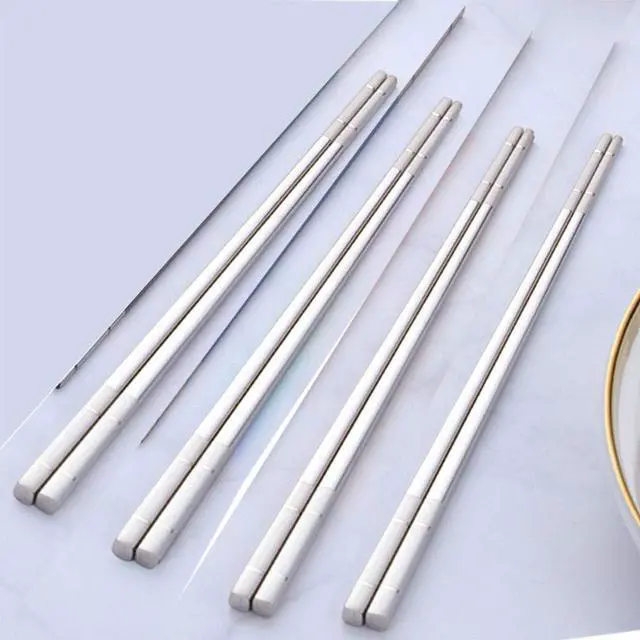 Alt view image 6 of 7 - Korean Chopstick and Spoon Set, Long Handle Stainless Steel Soup Spoon and Chopsticks, Dishwasher Safe, Set of 3. (Silver)
