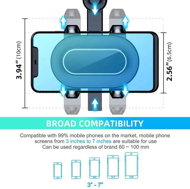 Alt view image 5 of 7 - Phone Mount for Car, 360° Rotatable and Retractable Car Phone Holder Mount