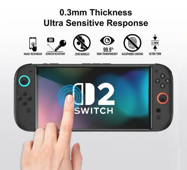 Alt view image 5 of 7 - Case with Tempered Glass Screen Protector for Nintendo Switch 2, 10 Game Cartridges and Large Capacity for Accessories, Portable Hard Shell Handheld Travel Protective Pouch