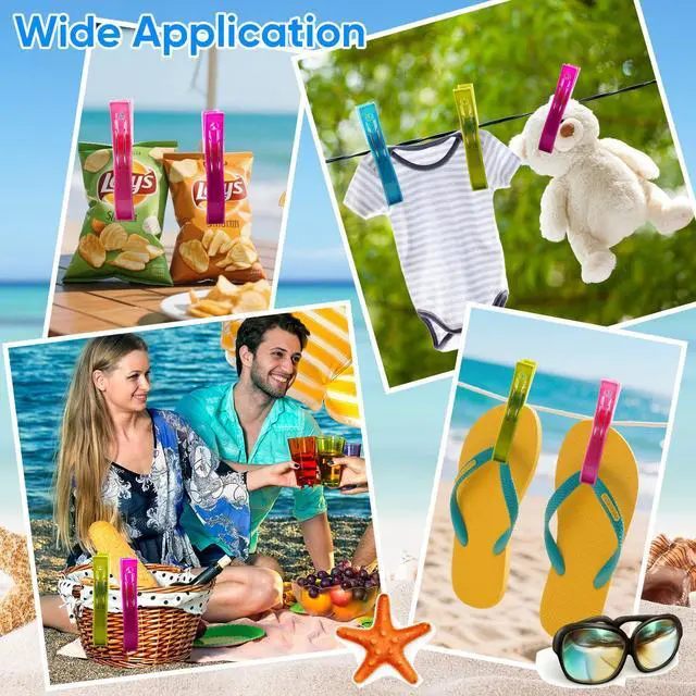Alt view image 4 of 7 - Jumbo Quilting Clamps | 8 Pack Extra Large Beach Towel Clips | 5 inch Wide Opening Plastic Clips for Sewing, Binding, Keeping Towel Fabric in Place