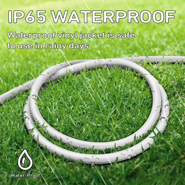 Alt view image 7 of 7 - Indoor Outdoor Extension Cord, White, 3ft, 2 Pack