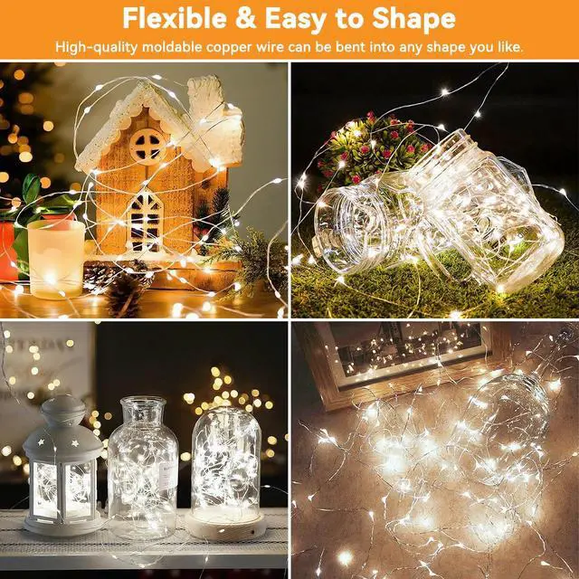 Alt view image 2 of 7 - String Lights Outdoor Waterproof 2 Pack Total 66ft 200LED White