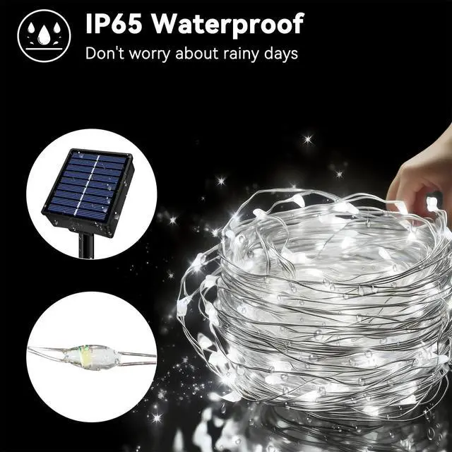 Alt view image 5 of 7 - String Lights Outdoor Waterproof 2 Pack Total 66ft 200LED White