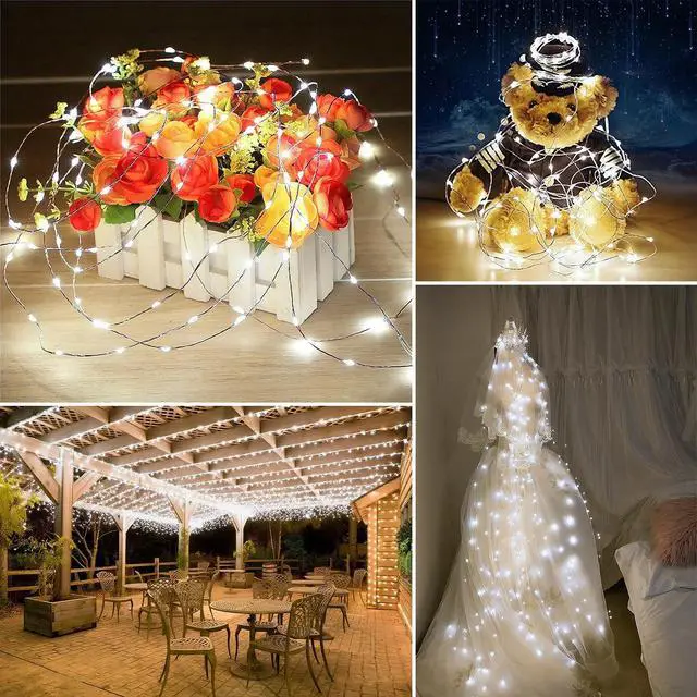Alt view image 6 of 7 - String Lights Outdoor Waterproof 2 Pack Total 66ft 200LED White