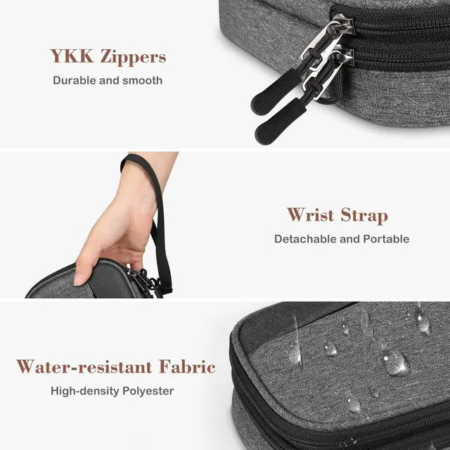 Alt view image 4 of 7 - Travel Electronic Bag, Double Layer Cable Organizer Storage Case