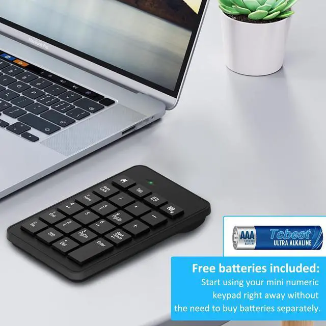 Alt view image 3 of 7 - Bluetooth Number Pad with Battery, 23 Keys Wireless Numeric Keypad Upgraded Version of 10 key Keyboard Financial Accounting Numpad Compatible for Laptop, PC, Macbook, Notebook, Desktop,Surface Pro