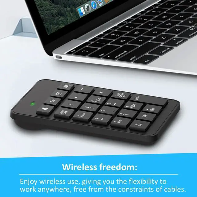 Alt view image 4 of 7 - Bluetooth Number Pad with Battery, 23 Keys Wireless Numeric Keypad Upgraded Version of 10 key Keyboard Financial Accounting Numpad Compatible for Laptop, PC, Macbook, Notebook, Desktop,Surface Pro