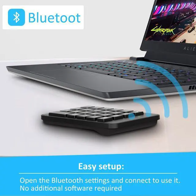 Alt view image 5 of 7 - Bluetooth Number Pad with Battery, 23 Keys Wireless Numeric Keypad Upgraded Version of 10 key Keyboard Financial Accounting Numpad Compatible for Laptop, PC, Macbook, Notebook, Desktop,Surface Pro