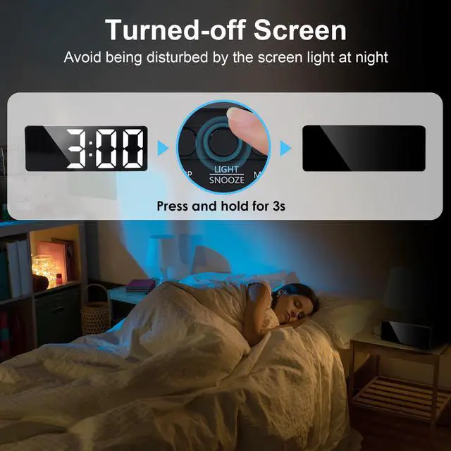 Alt view image 3 of 7 - Small Digital Clock Large Display 6.7", White Large Numbers Clock