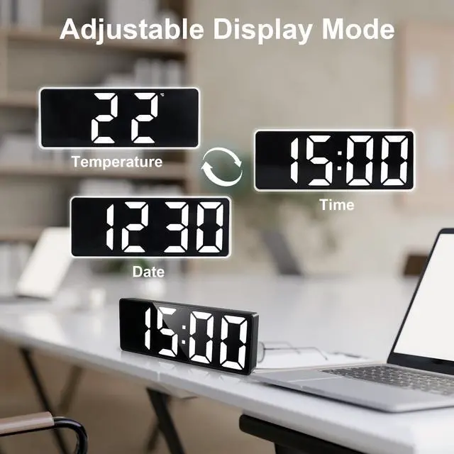 Alt view image 5 of 7 - Small Digital Clock Large Display 6.7", White Large Numbers Clock