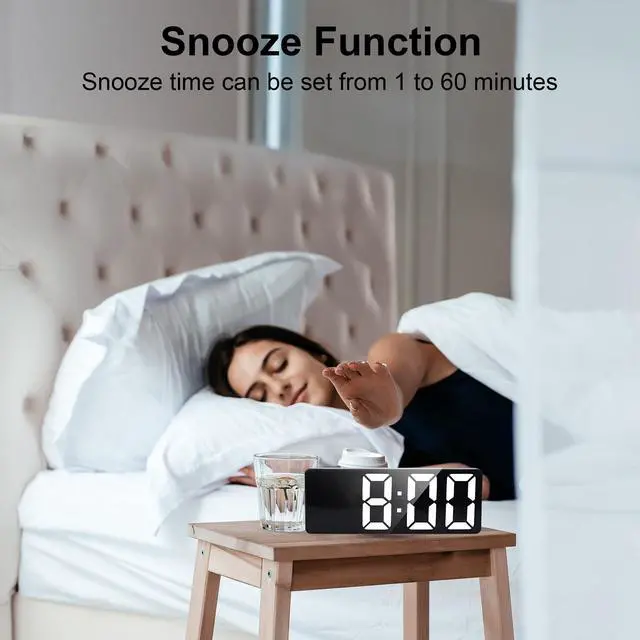 Alt view image 6 of 7 - Small Digital Clock Large Display 6.7", White Large Numbers Clock