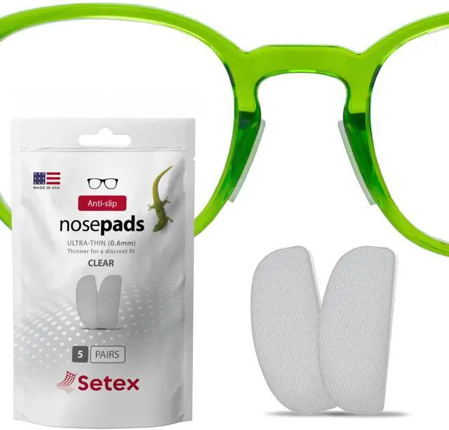 Main image of Gecko Grip Ultra-Thin 0.6mm Anti Slip Eyeglass Nose Pads 5 Pair Clear