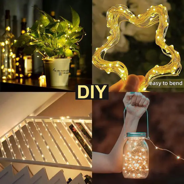 Alt view image 4 of 7 - 2 Pack Total 66 FT 200 LED Solar Copper String Lights,Warm White