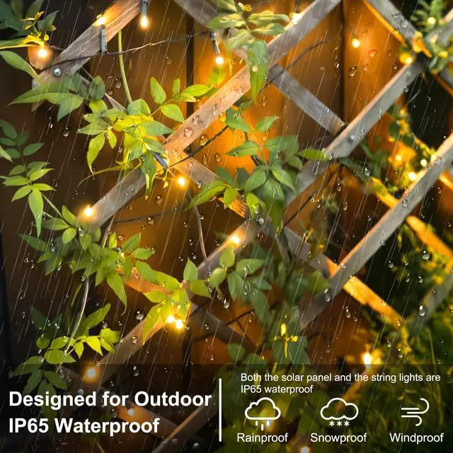 Alt view image 7 of 7 - Solar String Lights Outdoor Waterproof Total 240LED 79FT Solar Garden Lights 8 Modes for Yard/Patio/Tree/Gazebo/Terrace/Fence/Pathway, 39Ft*2, 120LED*2 for Christmas - Warm White