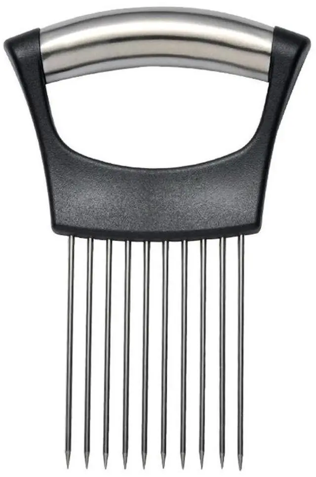 Main image of Stainless Steel Onion Holder Fruits Veg Meat Tomato Cutter Slicer Peeler Chopper,Stainless Steel Cutting Kitchen Gadget